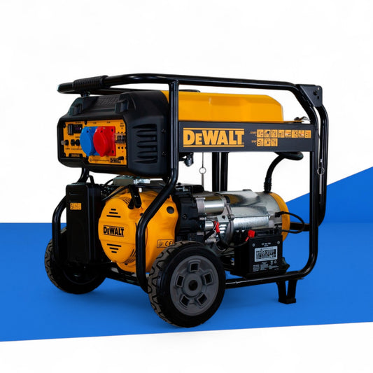 DeWalt DXGNP853E Benzin-AVR-Stromerzeuger, 10,6 kVA, mit Elektro- und Seilzugstart, 456 ccm 4-Takt-Motor, 28 l Tank, leise und robust, ideal für Baustellen, Notstromversorgung und professionelle Anwendungen