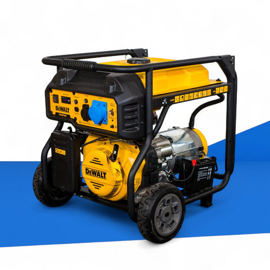 DeWalt DXGNP85E Benzin-AVR-Stromerzeuger, 8500 W, mit Elektro- und Seilzugstart, 456 ccm 4-Takt-Motor, 28 l Tank, leise und robust, ideal für Baustellen, Notstromversorgung und Outdoor-Einsätze