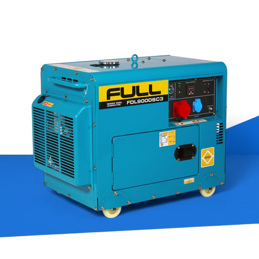 Full Generator FDL 9000SC3 schallgedämmter Silent Diesel Generator mit 6,8 kW / 8,5 kVA Leistung, dreiphasig