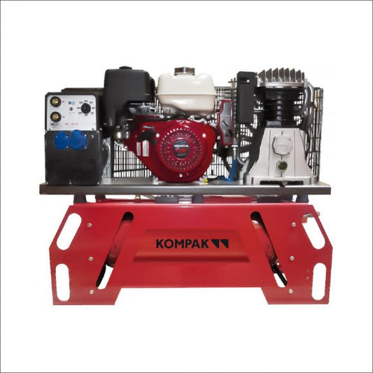 Kompak Druckluft-Kompressor 200 bar Stromaggregat 3,5 kVA Benzin Schweißgerät 180 MMA Honda AX31-TRIAG Stromerzeuger