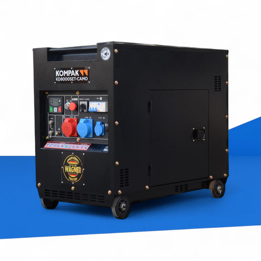 KOMPAK Diesel-Stromaggregat, 8 kVA Full Power, 25 L Tank, mobil und kraftvoll