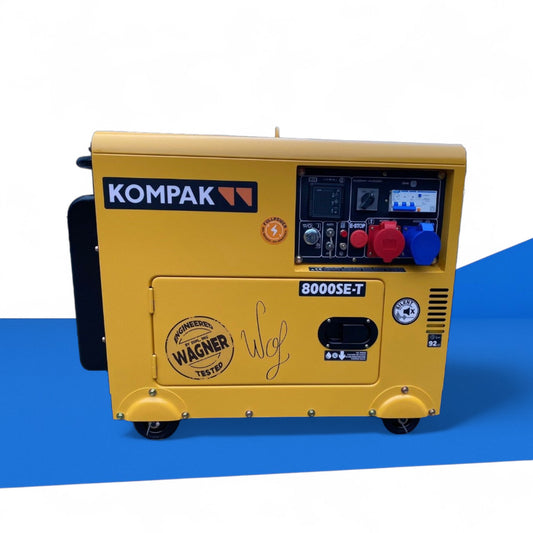 KOMPAK WAGNER Diesel-Stromaggregat, 8 kVA Full Power, 230 V & 400 V, robust und vielseitig