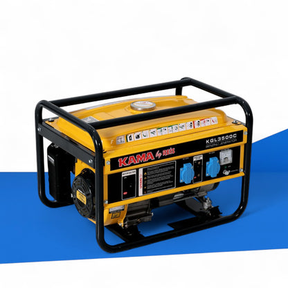 Kama KGL3500C Benzin-Stromerzeuger, 3,5 kVA Spitzenleistung, 2,5 kW Dauerleistung, 208 ccm 4-Takt-Motor, 15 l Tank, 68 dB leise, ideal für Haus, Garten und Notstromversorgung
